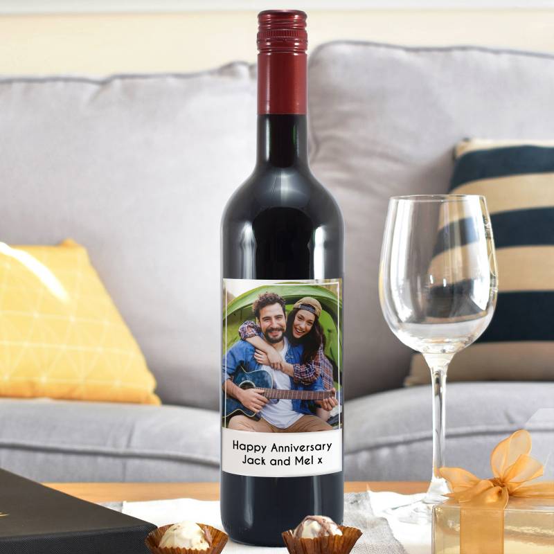 Personalised Photo Upload Red Wine