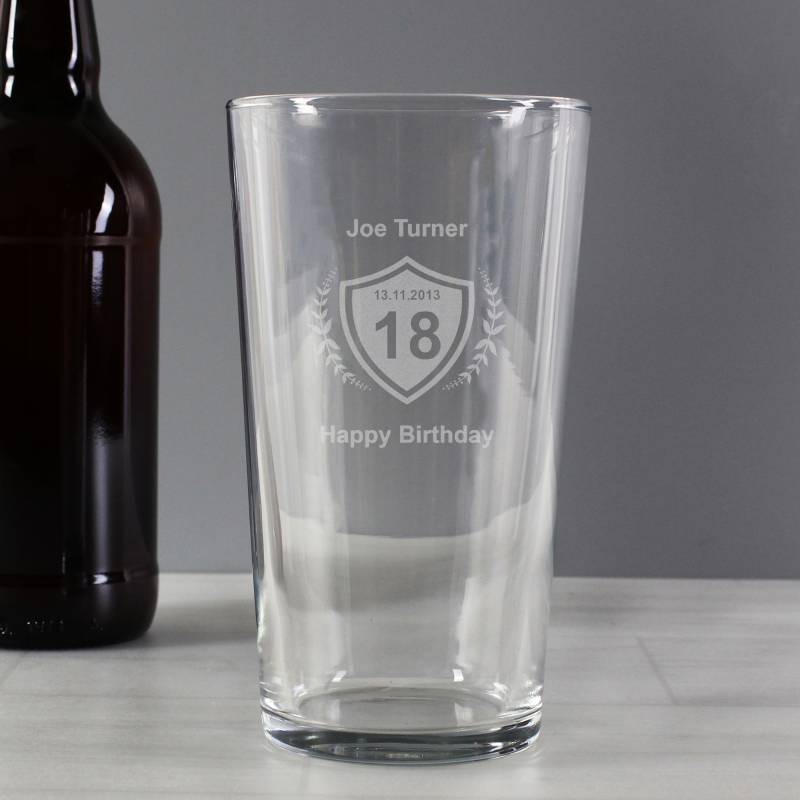 Personalised Age Crest Pint Glass