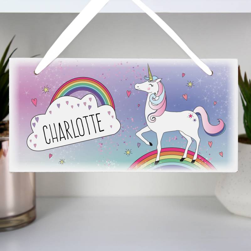 Personalised Unicorn Wooden Sign