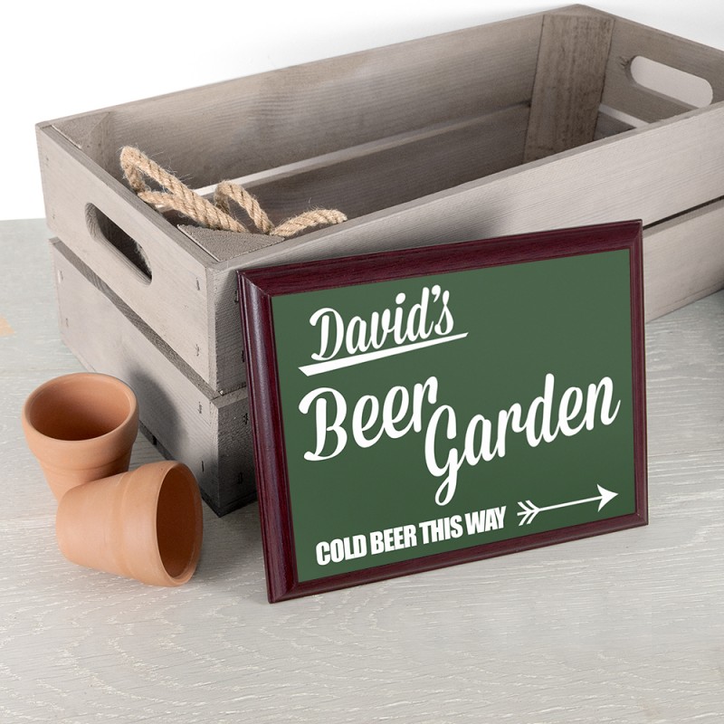 Personalised Beer This Way Garden Plaque