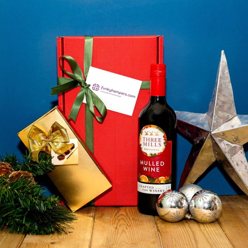 Christmas Mulled Wine and Belgian Chocolates Hamper